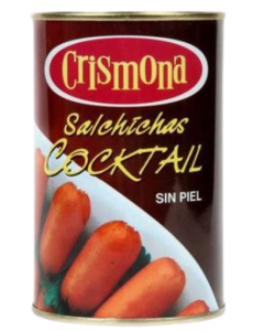 Salchichas Cocktail sin Piel Lata x 410g P. Neto 250g P. Esc. Crismona