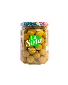 Aceituna C/H Manz.  Sabor Anchoa 200/220 Extra La Sota 420g