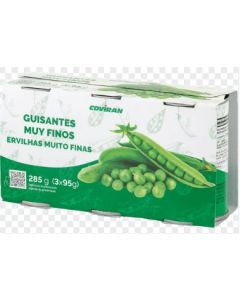 Guisantes Coviran  Pack-3  (3x150g)450 g Esc. (3x95g) 285 g