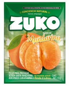 Refresco en polvo 2l de Mandarina 12 display x 8 sobres x 13 gr Zuko