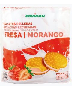 Galletas Rellenas Fresa Coviran 150 G P2