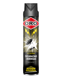 Spray Insecticida Cucarachicida Accion Inmediata Cucarachas y Hormiga 750Ml Oro