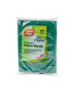 Estropajo fibra verde Mundo floral 4 unds