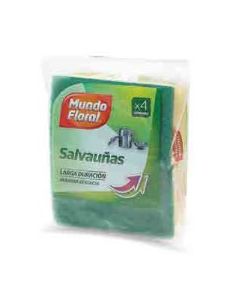 Estropajo salvauñas Mundo floral 4 unds