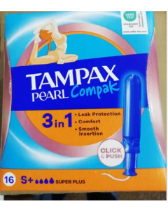 Tampon Tampax Compack Pearl 16 Ud Super Plus