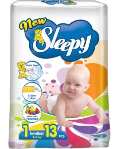 Pañal para Bebe Standard Etapa 1(2-5 kg) New Sleepy Bolsa x 13