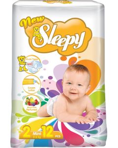 Pañal para Bebe Standard Etapa 2(3-6 kg) New Sleepy Bolsa x 12