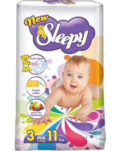 Pañal para Bebe Standard Etapa 3(5-9 kg) New Sleepy Bolsa x 11