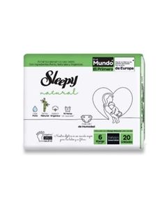 Pañal para Bebe Standard Etapa 6 XL (15-25 kg) Sleepy Natural Organic Bolsa x 20