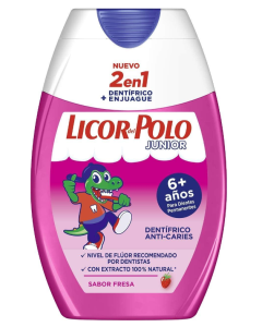 Enjuague Bucal para Niños Sabor Fresa 2 en 1 75ml Licor Polo