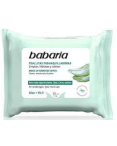 Toallitas Desmaquilladoras Aloe Vera 25u Babaria
