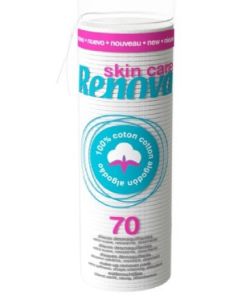 Discos de Algodon Desmaquillador Skin Care Mini 70Ud Renova