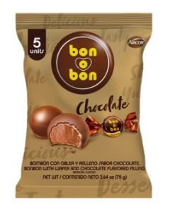 Bombon de Chocolate Bolsa x 5ud x 15g Bon o Bon