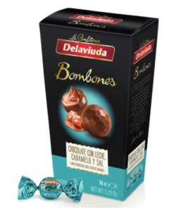 Bombones de Caramelo y Sal Caja 150 G x 14 Ud Delaviuda