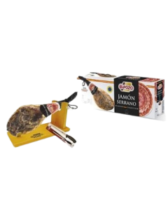 Jamon Serrano (Vacio) + Cuchillo+Jamonero 7 kg aprox Elpozo