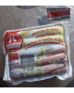 Salchicha de Pollo Congelada 24ux340g Caja x 8.16Kg Perdix