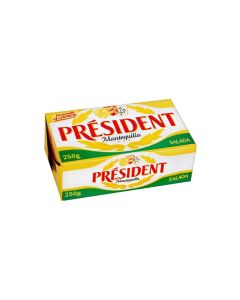 Plaqueta de mantequilla President 125gr con sal 80%
