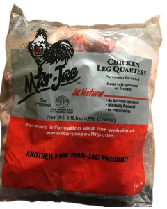 Cuartos Traseros de Pollo Mar Jac (4 bolsas x 10 lbs) Caja x 18 kg aprox
