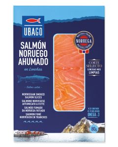 Lonchas de Salmon Noruego Ahumado Esencial 80G Ubago