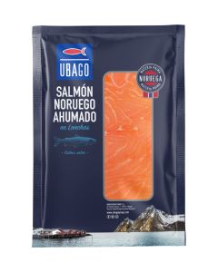 Lonchas de Salmon Noruego Ahumado Aprox 1.5Kg Ubago