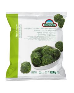 Espinaca hoja porcion D'Arta 1 Kg cja x 10 bolsas