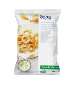 Aros de Cebolla Rebozada Preformada DArta 1kg Caja x 10Bolsas