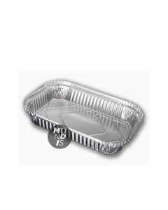 Envase plateado rectang 22x18 altura 4.5 cm Paq x 125
