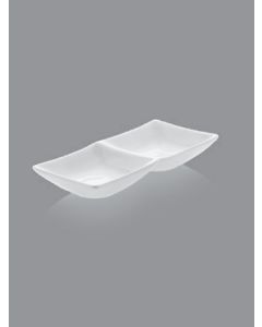 17x8cm 2 section sauce bowl. Gural Porselen.