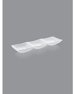 25x8cm 3 section sauce bowl. Gural Porselen.