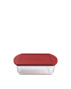 Bandeja Cuadrada con Tapa Plastica Roja Borcam Midi 1040 cc Pasabahce