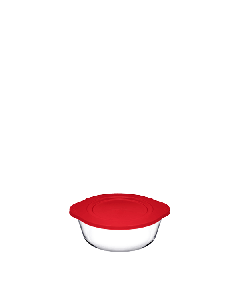 Cacerola con Tapa Plastica Roja 840 cc Borcam Pasabahce