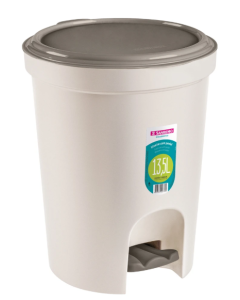 Basurero Redondo de Plastico con Pedal 13.5L Sanremo