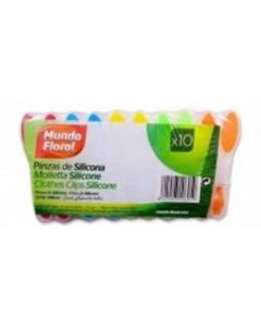 Pinzas silicona Mundo floral 10 unds